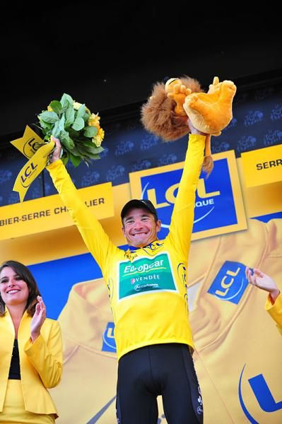 Thomas Voeckler (Europcar) on the podium