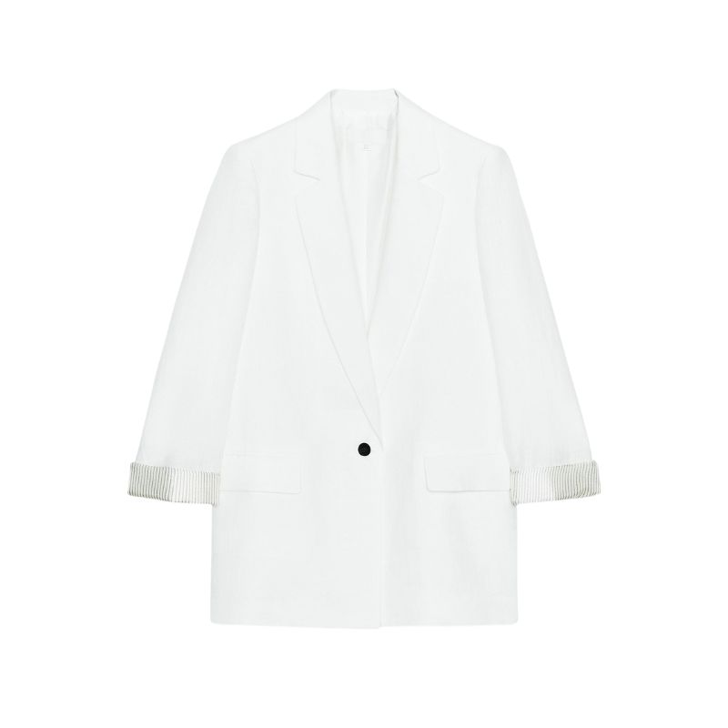 white linen blazer