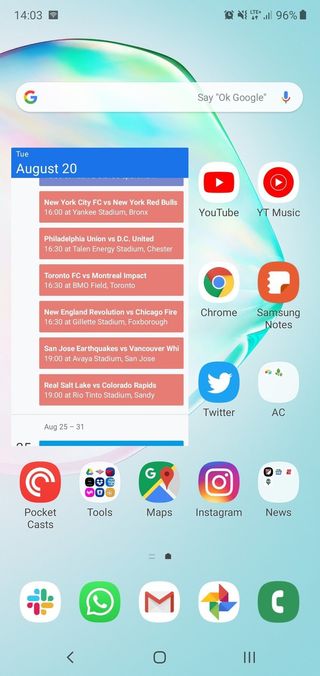 Galaxy Note 10+ software