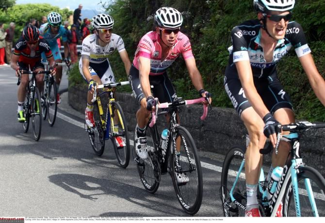 Rigoberto Uran lost time today but remains in pink