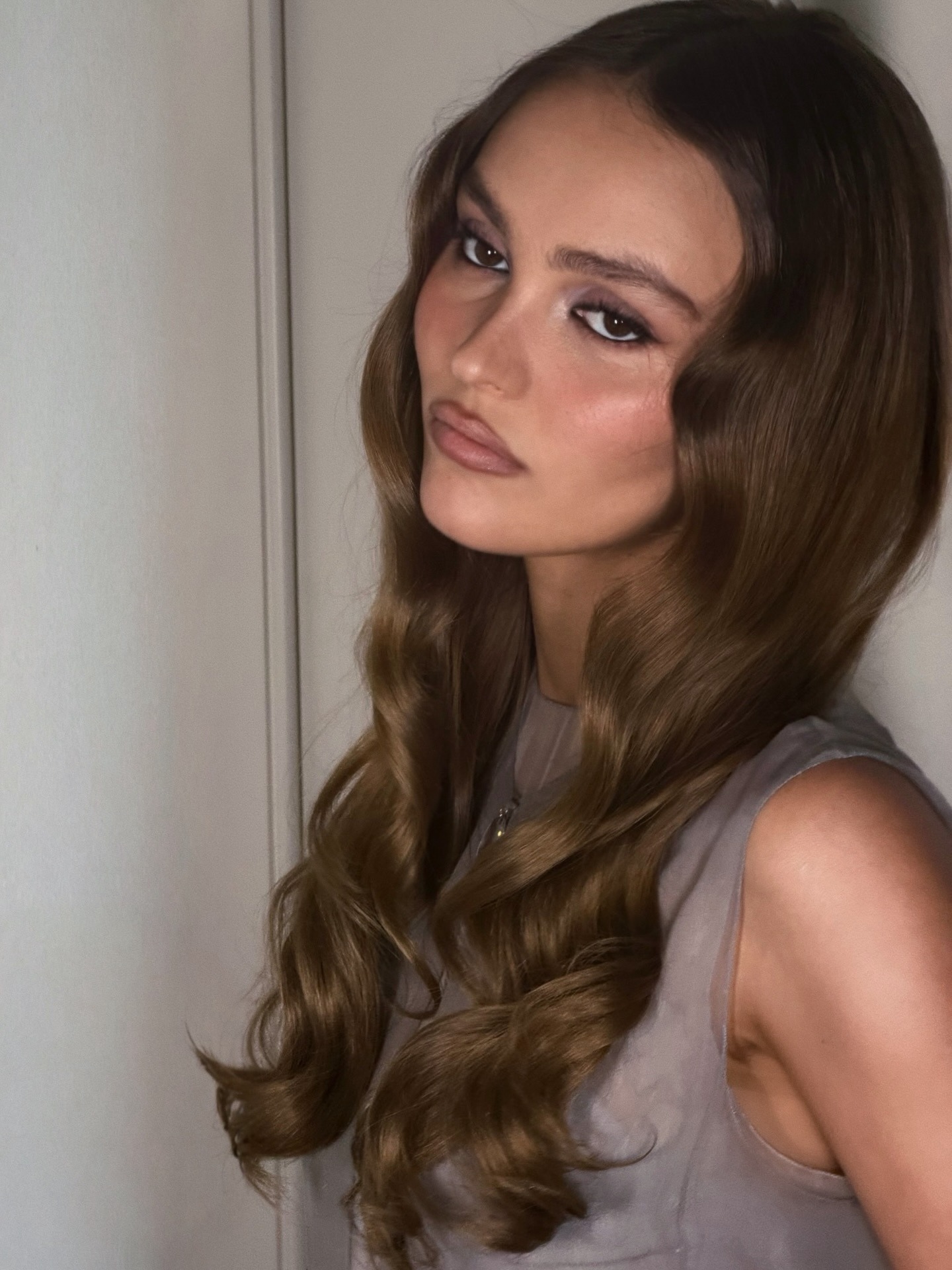 Lily Rose Depp with hollywood waves