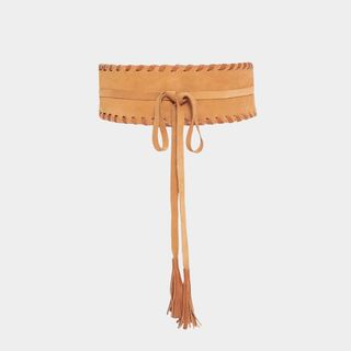  JUAN-JO Brown Suede Wrap Belt With Leather Tassels