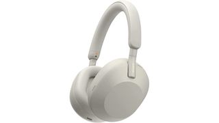 Sony WH-1000XM5 white headphones product shot on white background