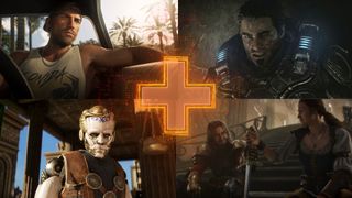 Upcoming Xbox Series Games banner image showing Jason from GTA 6, Marcus from Gears of War E-Day, a steampunk robotic figure in Clockwork Revolution, and Fable's protagonist speaking with a man who has a sword