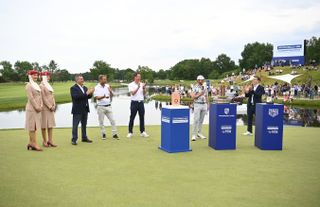The trophy presentation of the 2022 European Open