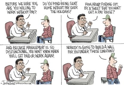 Editorial cartoon U.S. government shutdown workers