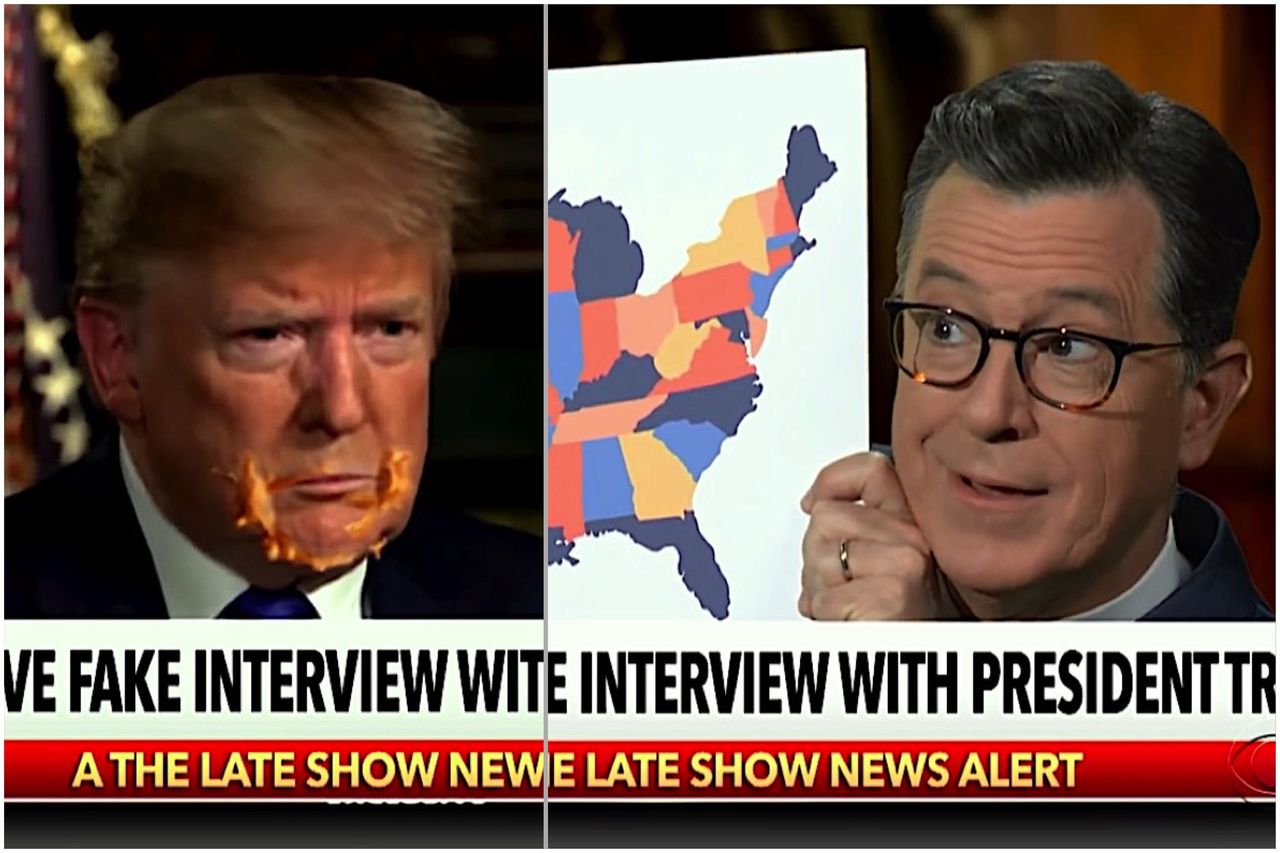 Stephen Colbert &amp;quot;interviews&amp;quot; Trump