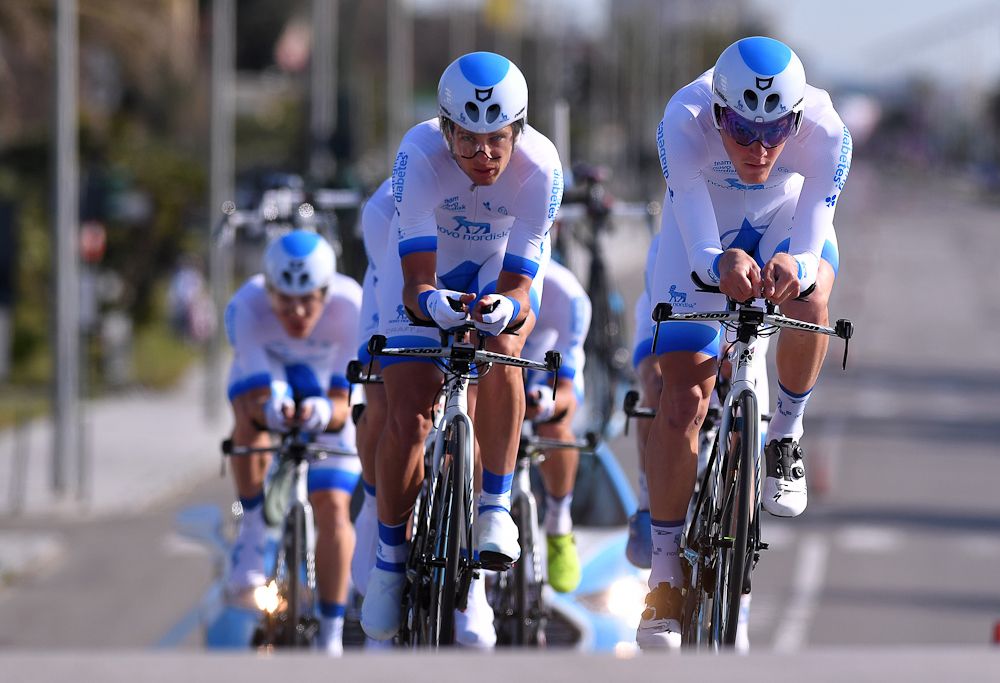 Novo Nordisk in the team time trial at Tirenno Adriatico