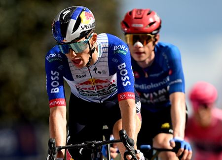 FERMO, ITALY - MAY 16: Jai Hindley of Australia and Team Red Bull - BORA - hansgrohe crosses the finish line during the 109th Giro d'Italia 2026, Stage 8 a 156km stage from Chieti to Fermo 315m / #UCIWT / on May 16, 2026 in Fermo, Italy. (Photo by Dario Belingheri/Getty Images)