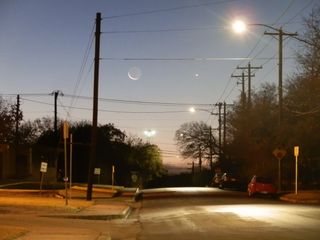 Moon and Venus Over Austin's Moonlight Towers