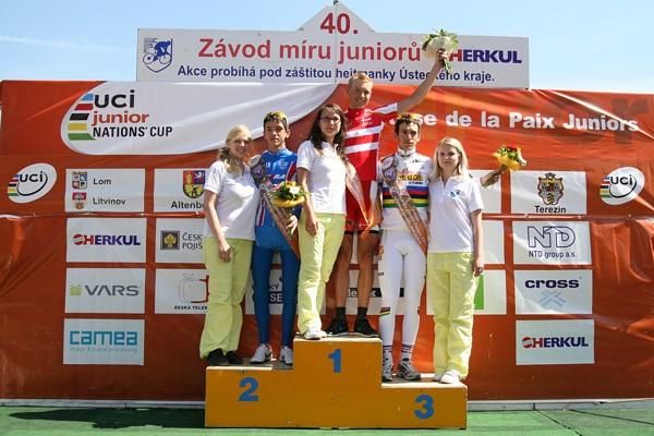 The podium with the general classification winner Nielsen.