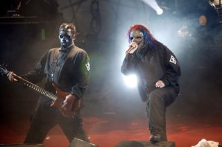 The late Paul Gray and Corey Taylor
