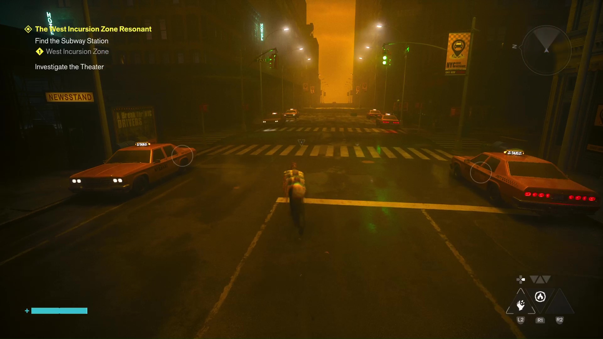 West Incursion Zone Taxis in Control Resonant are marked by weird streetlights