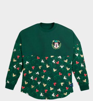 Disney Holiday Spirit Jersey sweater on a plain background