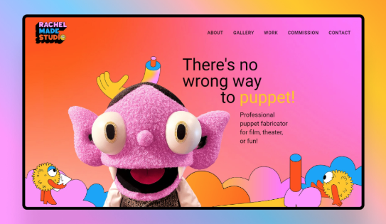 bright colourful design with a puppet in it