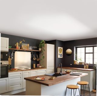 GoodHome Garcinia Matt Stone Integrated Handle Shaker Style, from £1,848 for an 8-unit Kitchen. Available from B&Q