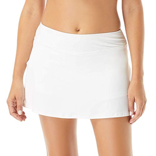 Beach House Emma Multi-Sport Swim Skort for Women - Skirt Bottoms for Swimming, Running, Tennis, Pickleball, and More - Upf 50 Plus - White, 8