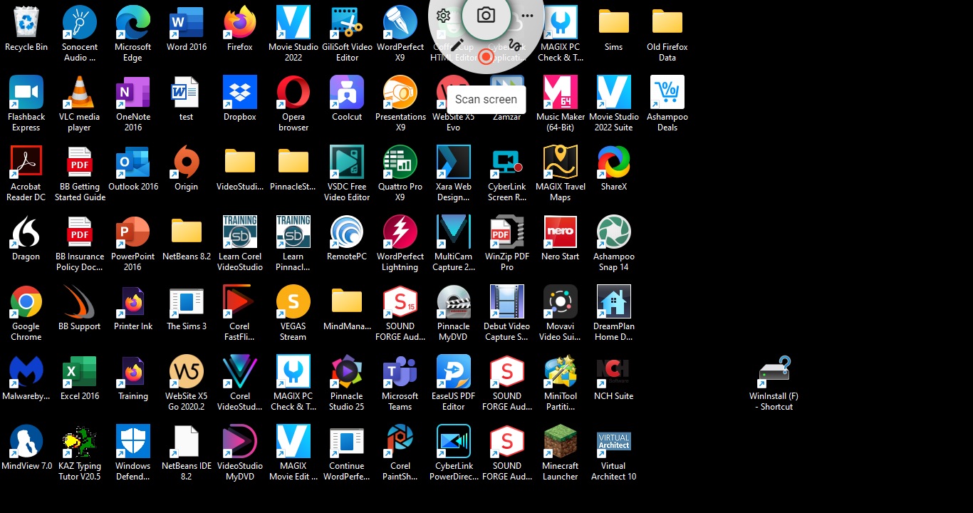 Captura de tela do software de gravação de tela Ashampoo