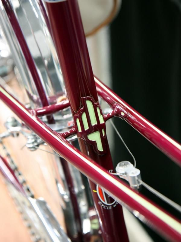 The seat lug is especially delicate on Shelly Horton's mixte frame.