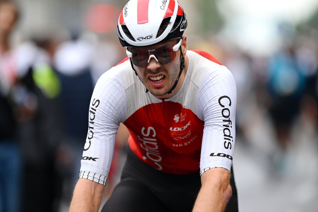 OPOLE POLAND AUGUST 01 Max Walscheid of Germany and Team Cofidis reacts after the 80th Tour de Pologne 2023 Stage 4 a 1991km stage from Strzelin to Opole UCIWT on August 01 2023 in Opole Poland Photo by Dario BelingheriGetty Images
