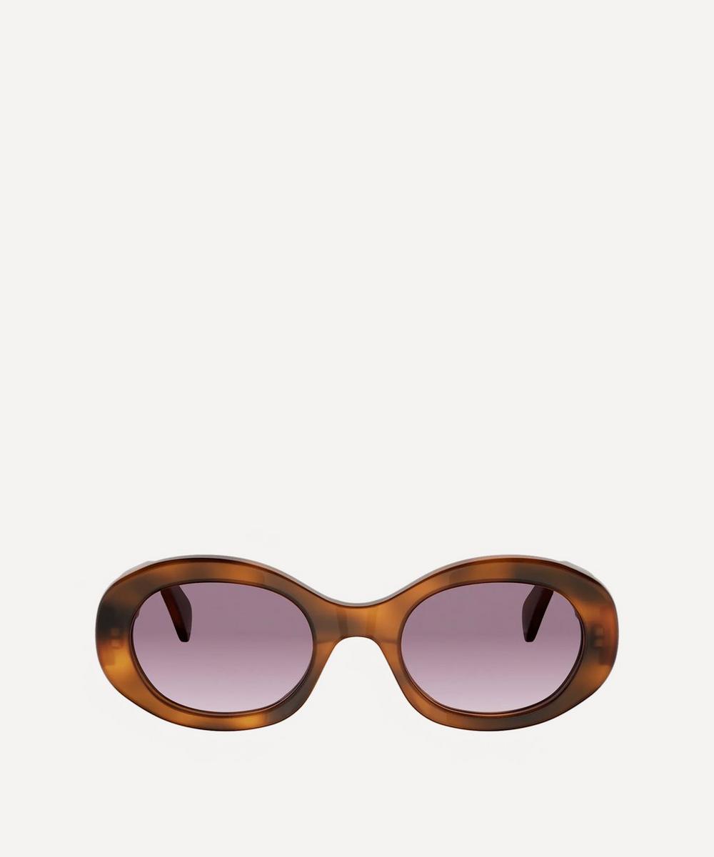 Triomphe Havana Oval Sunglasses