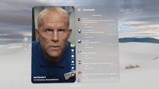 Deadpool 3 trailer in Apple Vision Pro TikTok app