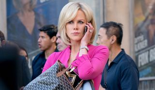 Bombshell Nicole Kidman taking a phone call outside