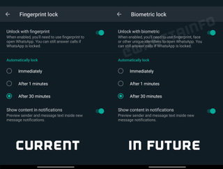 WhatsApp Android Biometric Lock