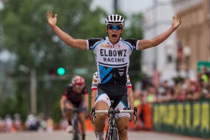 Travis McCabe (Elbowz Racing) takes the win in Menomonie