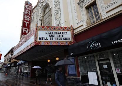 A message on the Castro marquee in San Francisco.