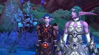 WoW 10.2.5 update - Tyrande Windwhisper and another night elf are standing together