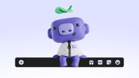 The Discord mascot sitting on a floating Discord text entry bar.