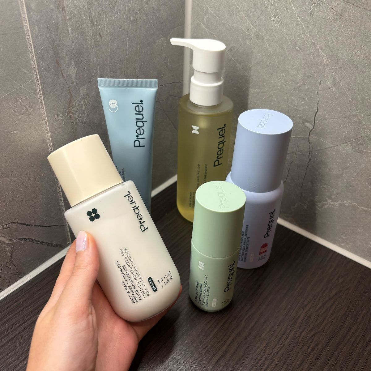 Deputy beauty editor Grace Lindsay testing Prequel skincare