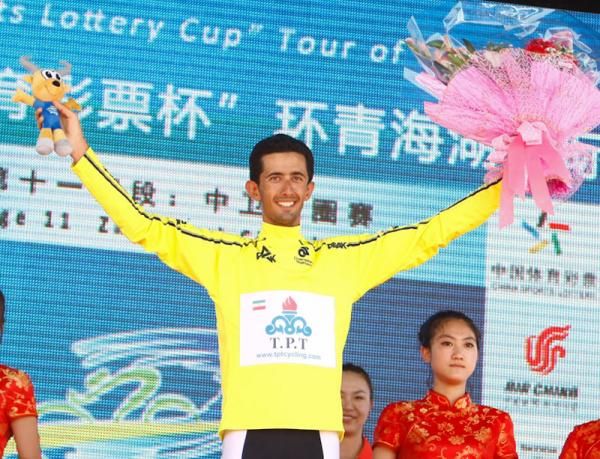 Hossein Alizadeh with the yellow jersey