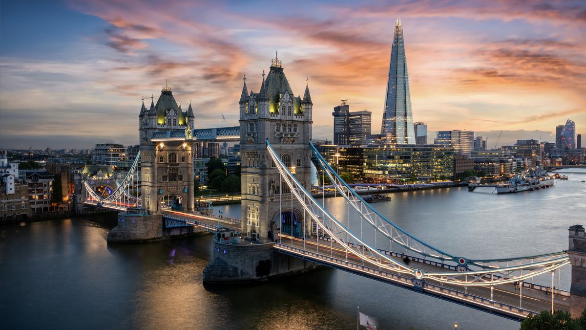 Tower Bridge in London at sunset