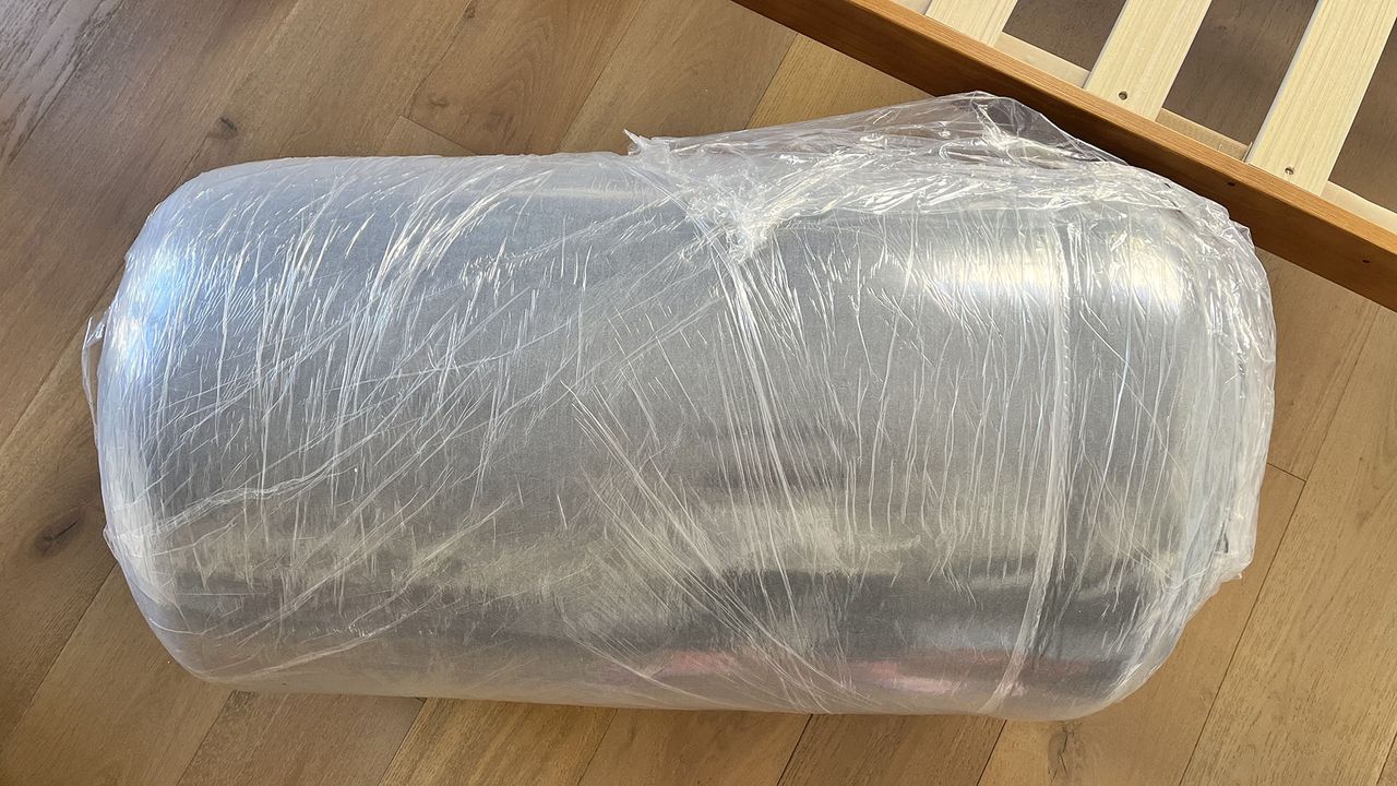 Layla Hybrid mattress rolled and in plastic