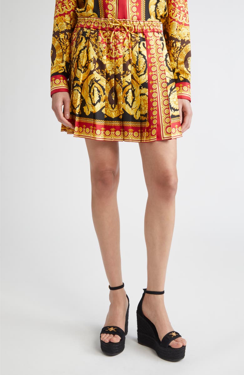 Barocco 92 Pleated Silk Twill Skirt