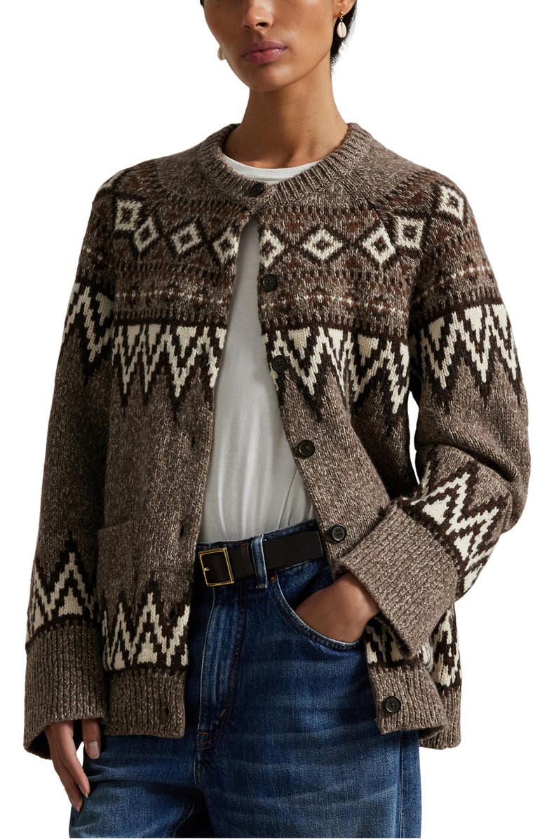Fair Isle Wool Blend Cardigan
