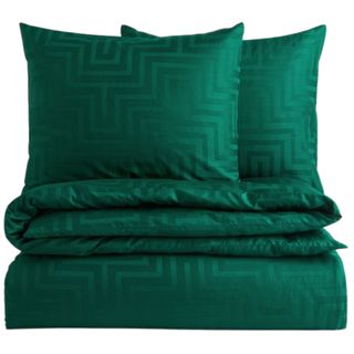 H&M Home Jacquard Weave Duvet Cover Set in Green