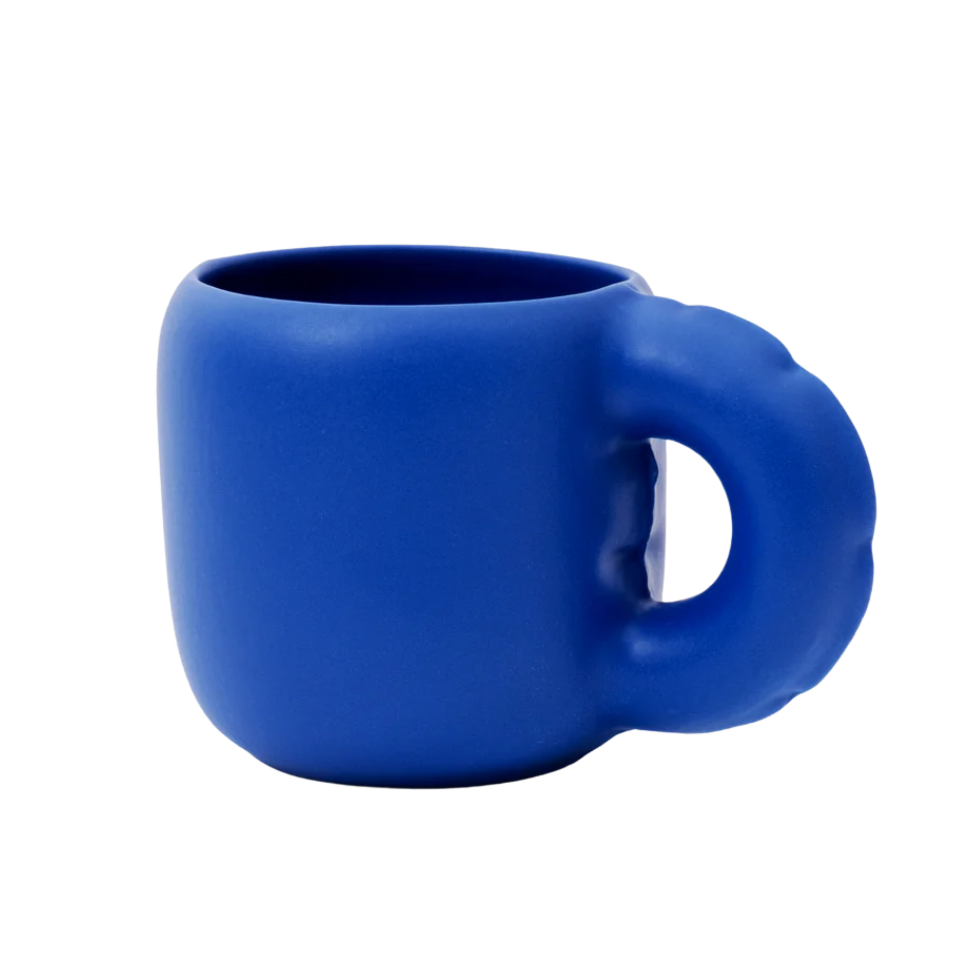 inflated dark blue mug