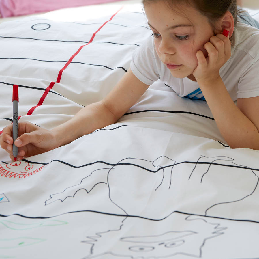 doodle draw on bedding