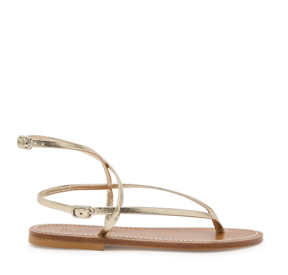 K JACQUES, Abako metallic leather sandals