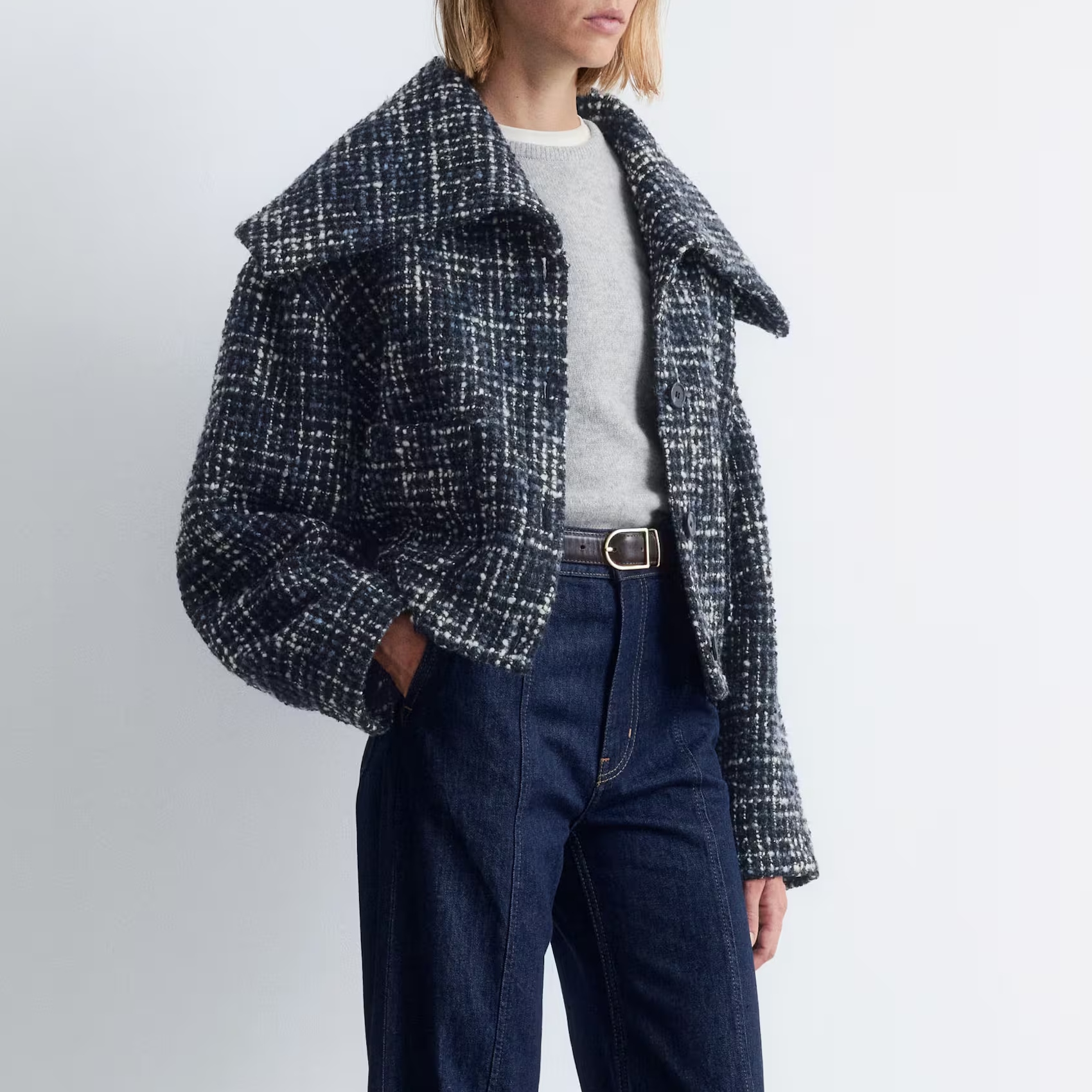 &amp;amp; Other Stories cropped navy wool jacket 