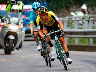 Primoz Roglic suffered a mechanical and a crash during stage 15 at the Giro