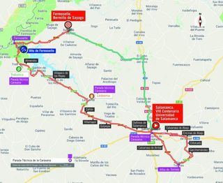 Map of the 2018 Vuelta a España stage 10