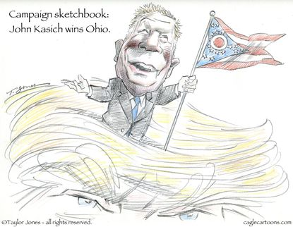 Political Cartoon U.S. Kasich Trump