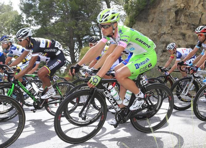 Enrico Battaglin (Bardiani Valvole-CSF Inox) in action during Giro d'Italia stage 3