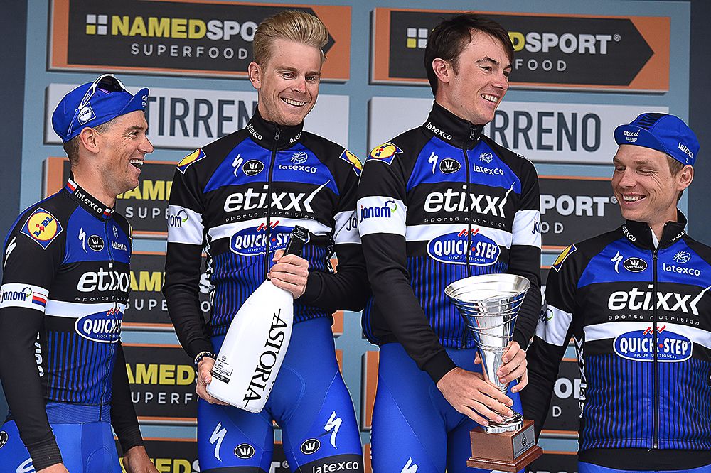 Etixx-QuickStep riders in the Tirreno-Adriatico podium for best team