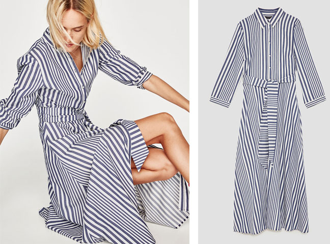 Sell Out Zara Striped Shirt Dress Is Back In Blue And We Love It ...