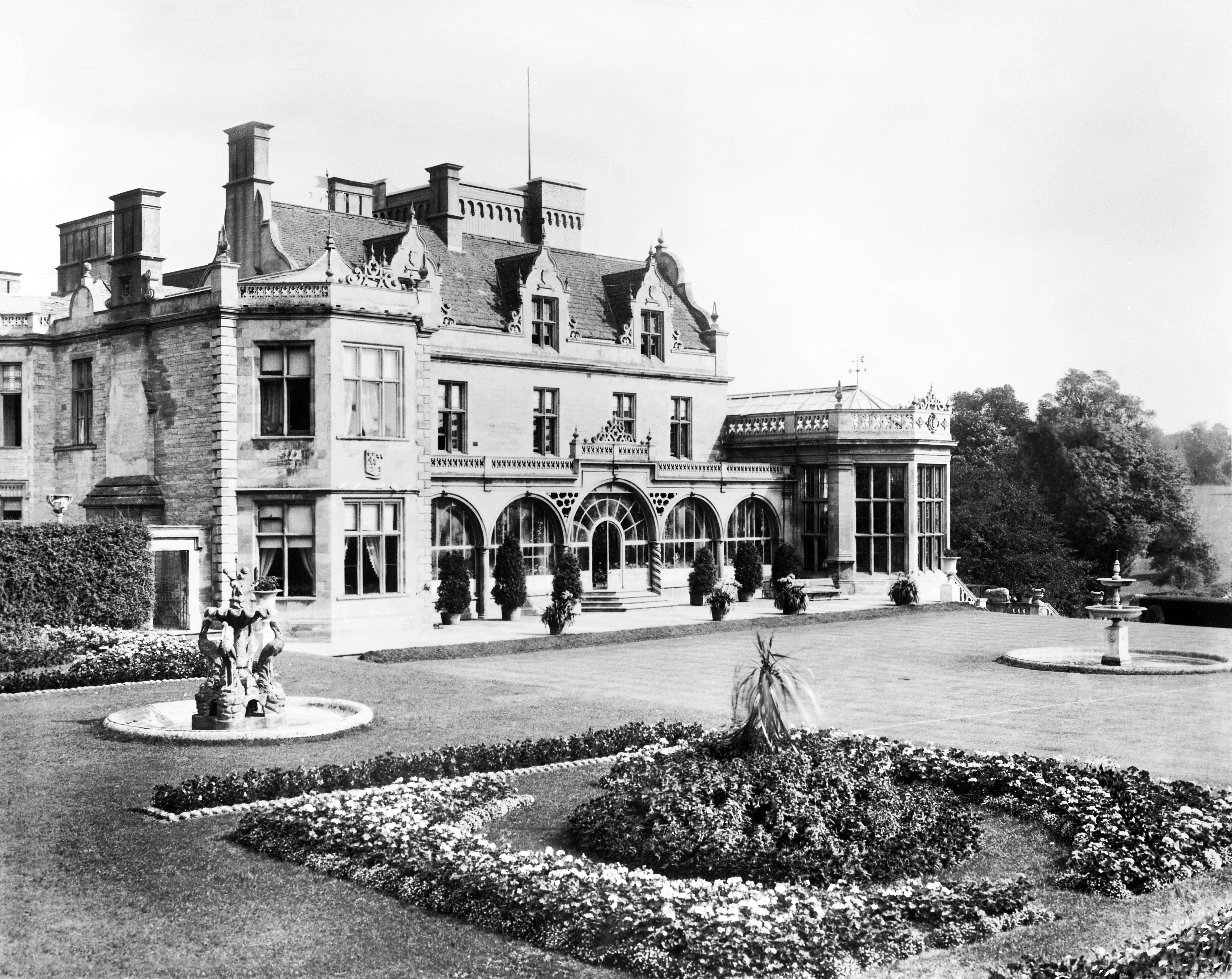 Black and white photographs of Easton Hall and Park